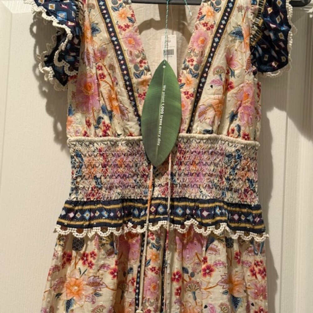 NWT Farm Rio | Cream Superbloom Tapestry Maxi Dress | Floral | Size: XS - Picture 15 of 16